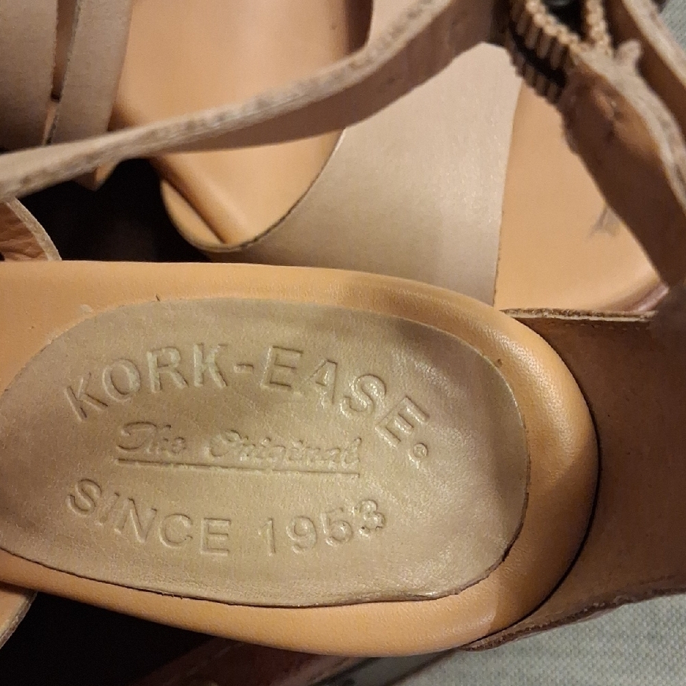 NWOT Kork-Ease Strappy Tan Wedges - Picture 2 of 9